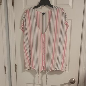 Torrid Button-Down Cap Sleeve  Blouse